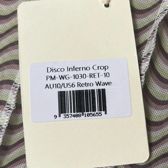 Peppermayo NWT Disco Inferno Crop “ Retro Wave” Top size 6 - Picture 4 of 7